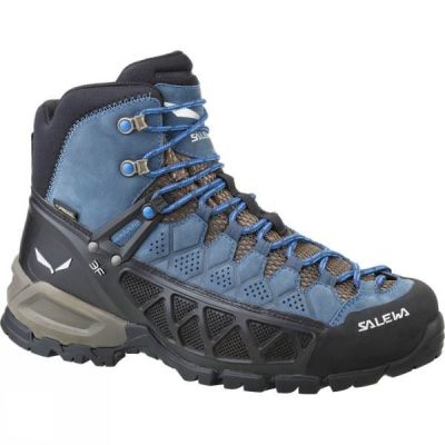 Botas Salewa Alp Flow Mid GTX Hombre - Verde Oliva / Azules - Chile WYQ903624